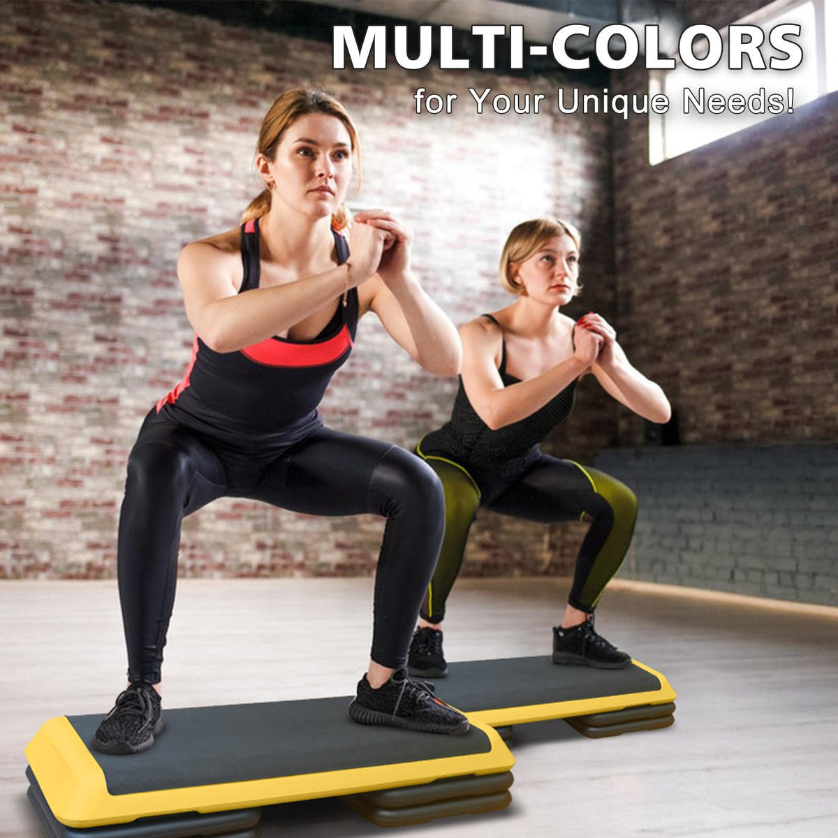 43'' Adjustable Exercise Stepper with 4 Detachable Risers J5047