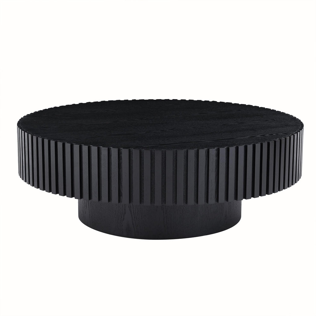 Matt Black Round Nesting Wood Coffee Table O26207