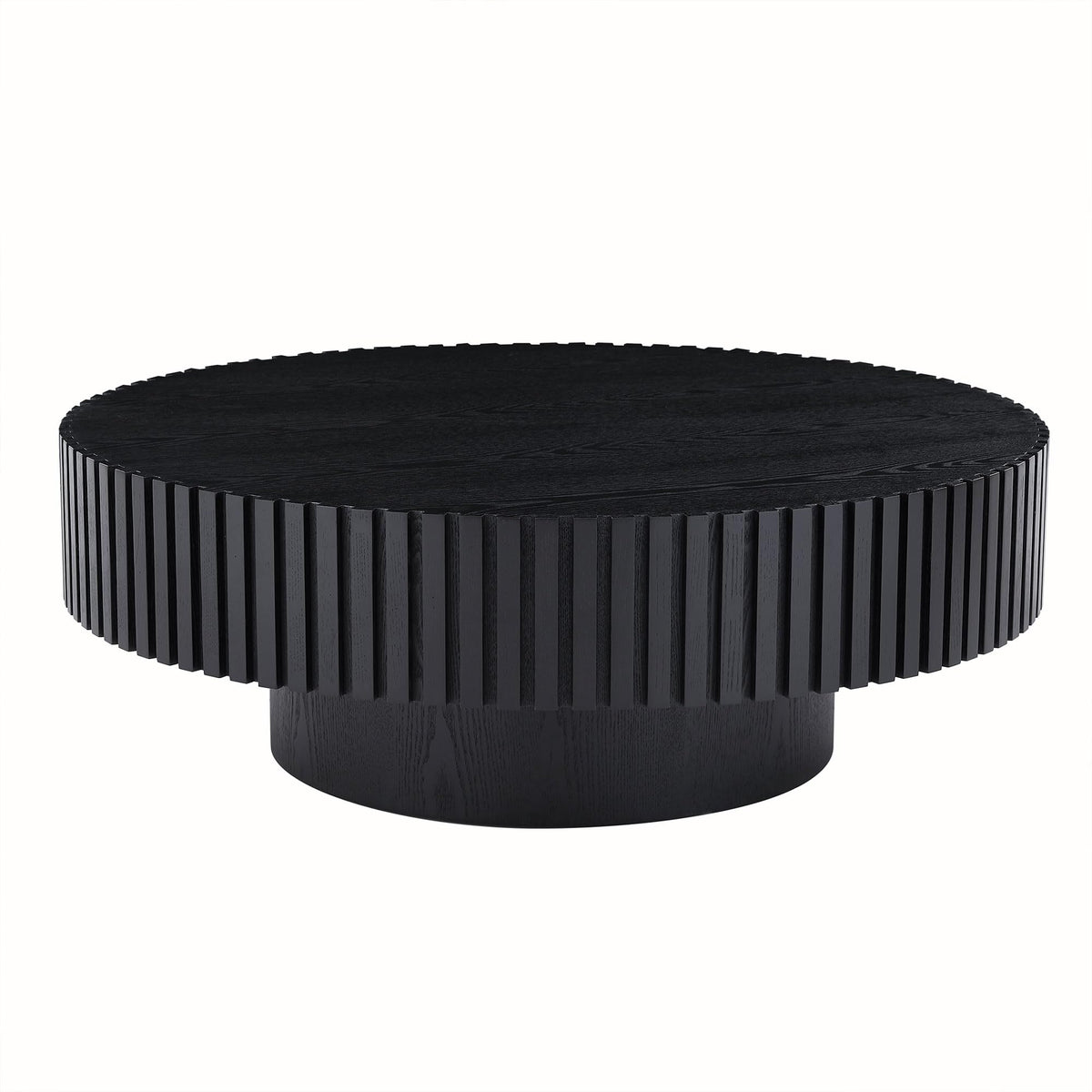 Matt Black Round Nesting Wood Coffee Table O26207