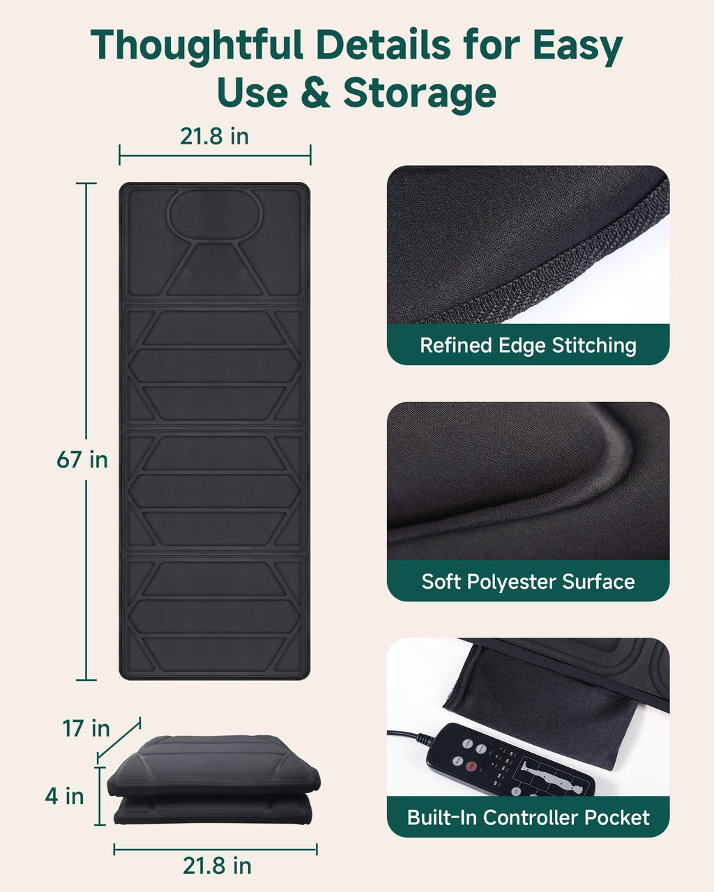 Full Body Massage Mat with Heat U731019