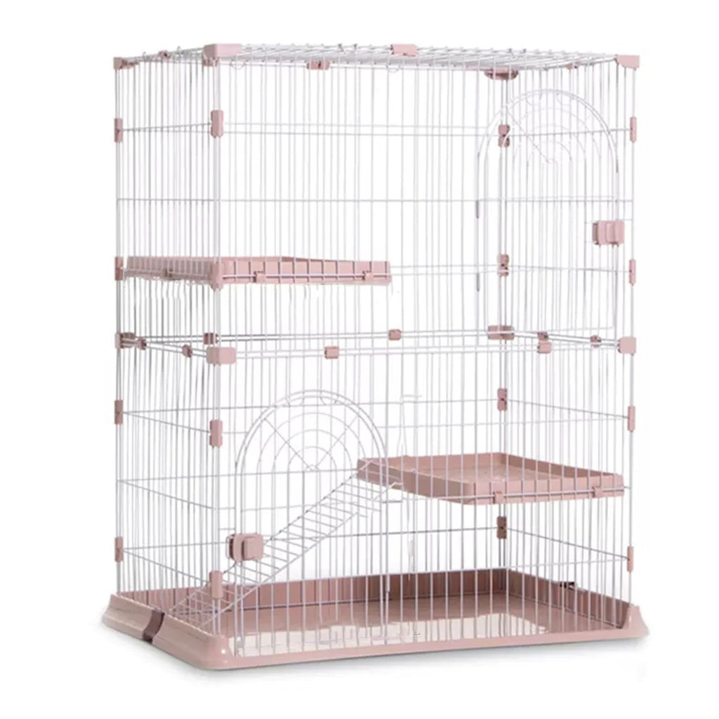3/4-Tier Wire Cat Cage Playpen with Hammock and Platforms G2089