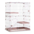 3/4-Tier Wire Cat Cage Playpen with Hammock and Platforms G2089