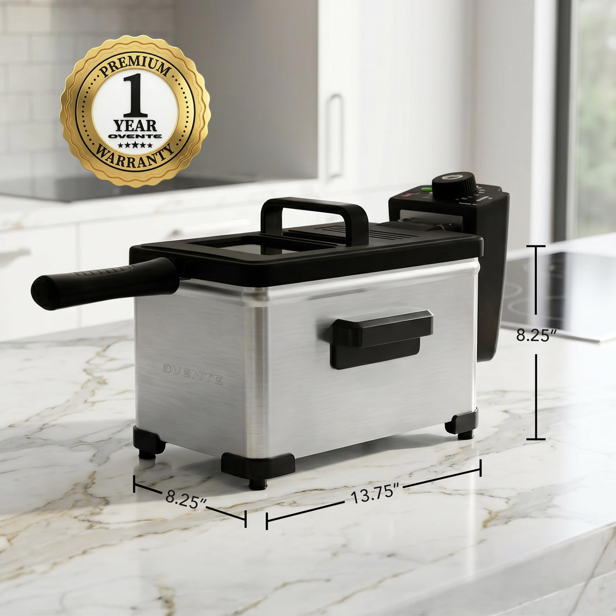 Electric Deep Fryer, 2L Capacity, 1500W, Silver M2179
