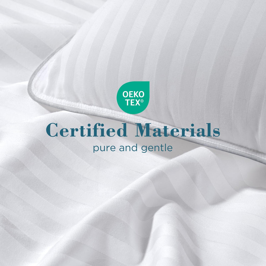 King Size Set of 2 Striped White Pillows N76254