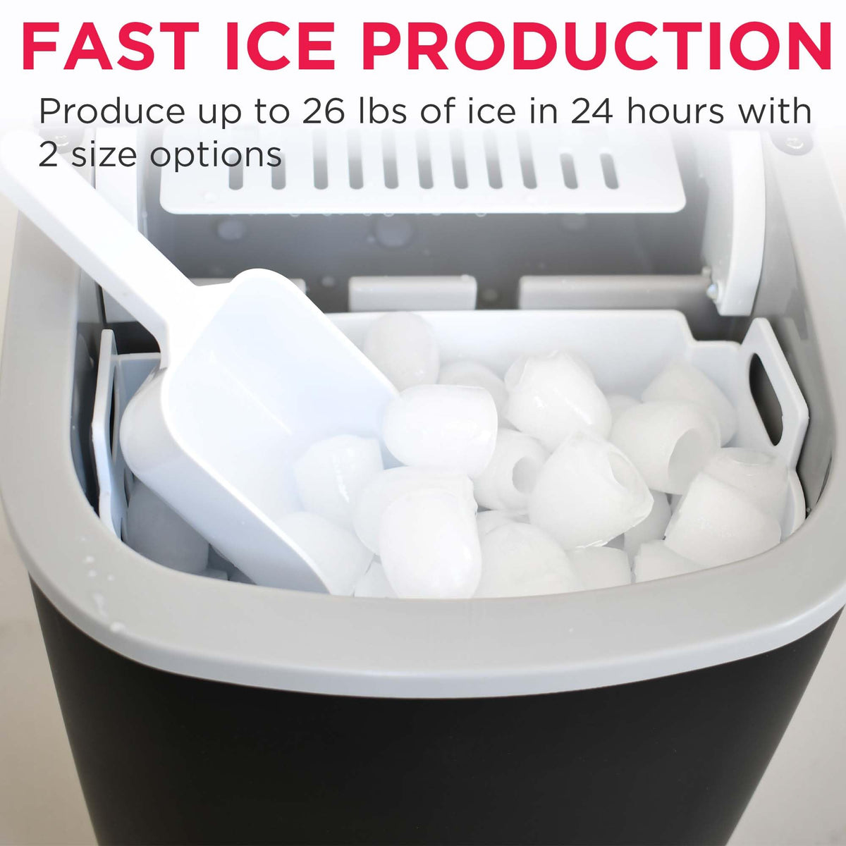 Compact Countertop Ice Maker 26 lb per Day Black W458853