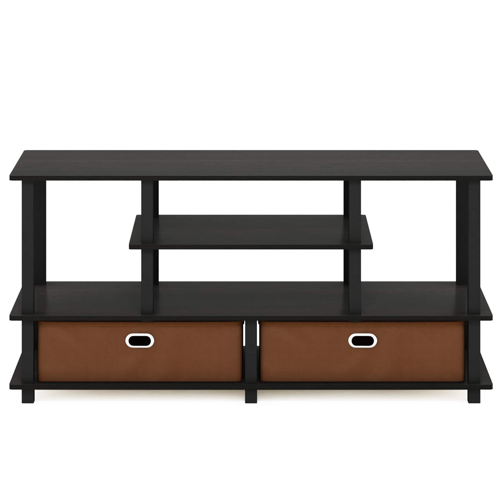 Black Espresso 4-Tier TV Stand with 2 Storage Bins X682766