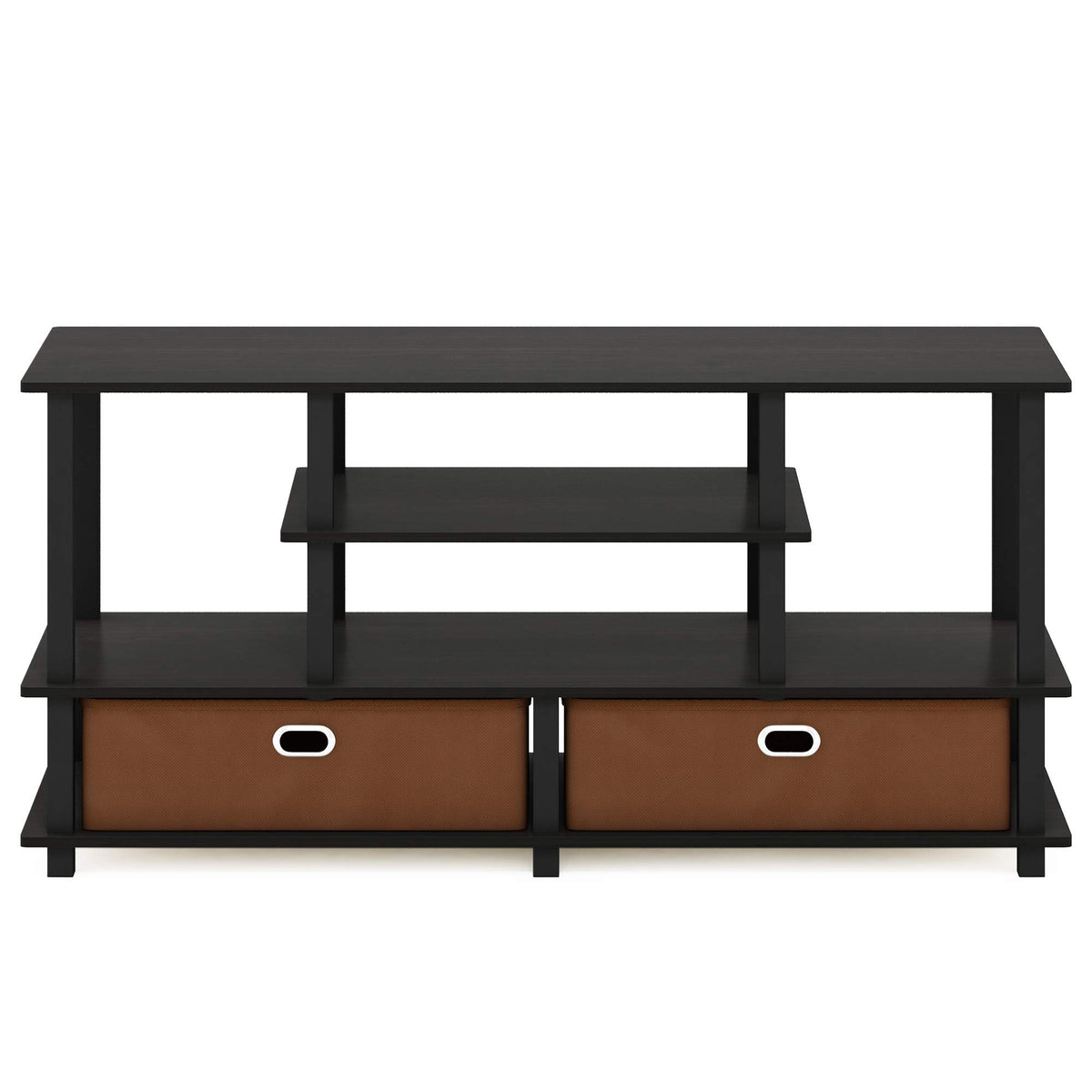 Black Espresso 4-Tier TV Stand with 2 Storage Bins X682766