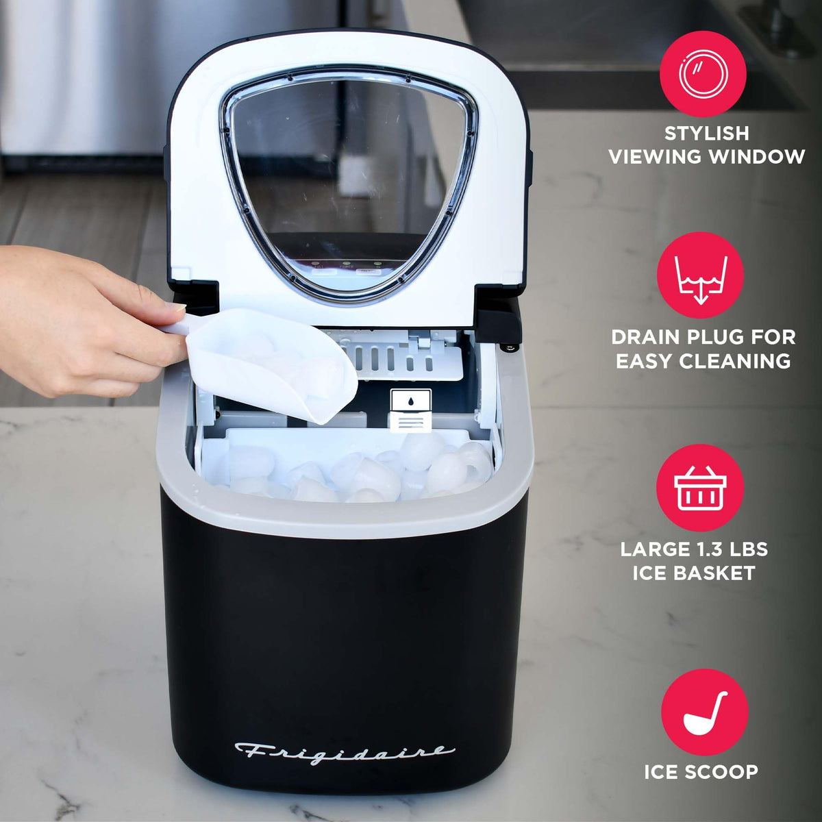 Compact Countertop Ice Maker 26 lb per Day Black W458853