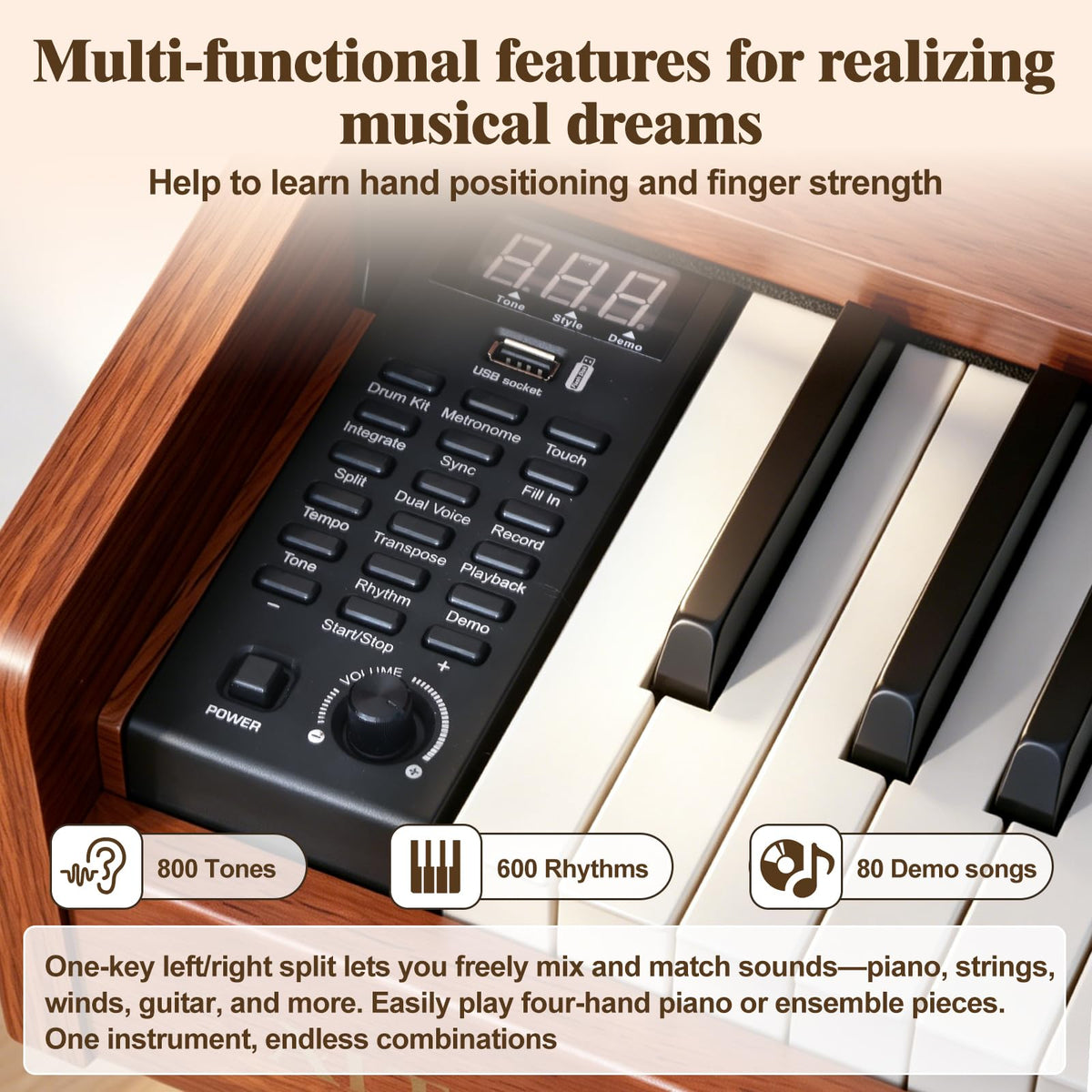 88 Key Weighted Digital Piano B6123