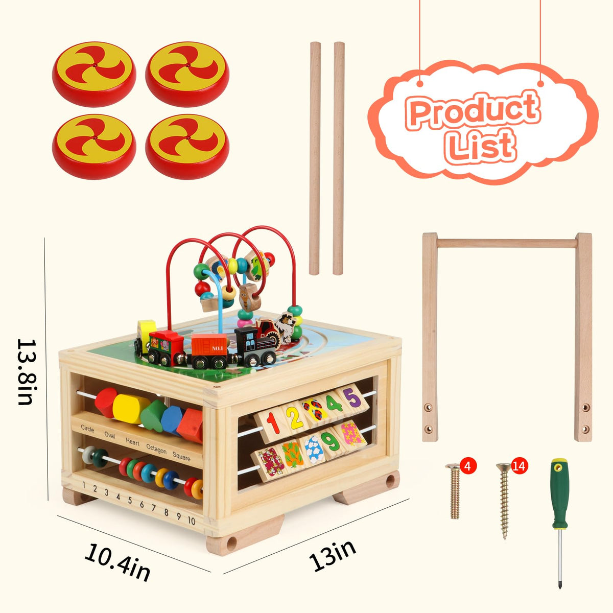 Wooden 7-in-1 Activity Cube N2738