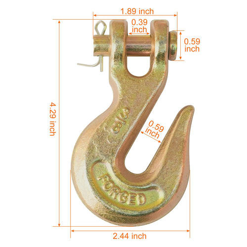 3/8" Grade 70 Clevis Slip Hook 6,600 LBS 10 Pack I2717
