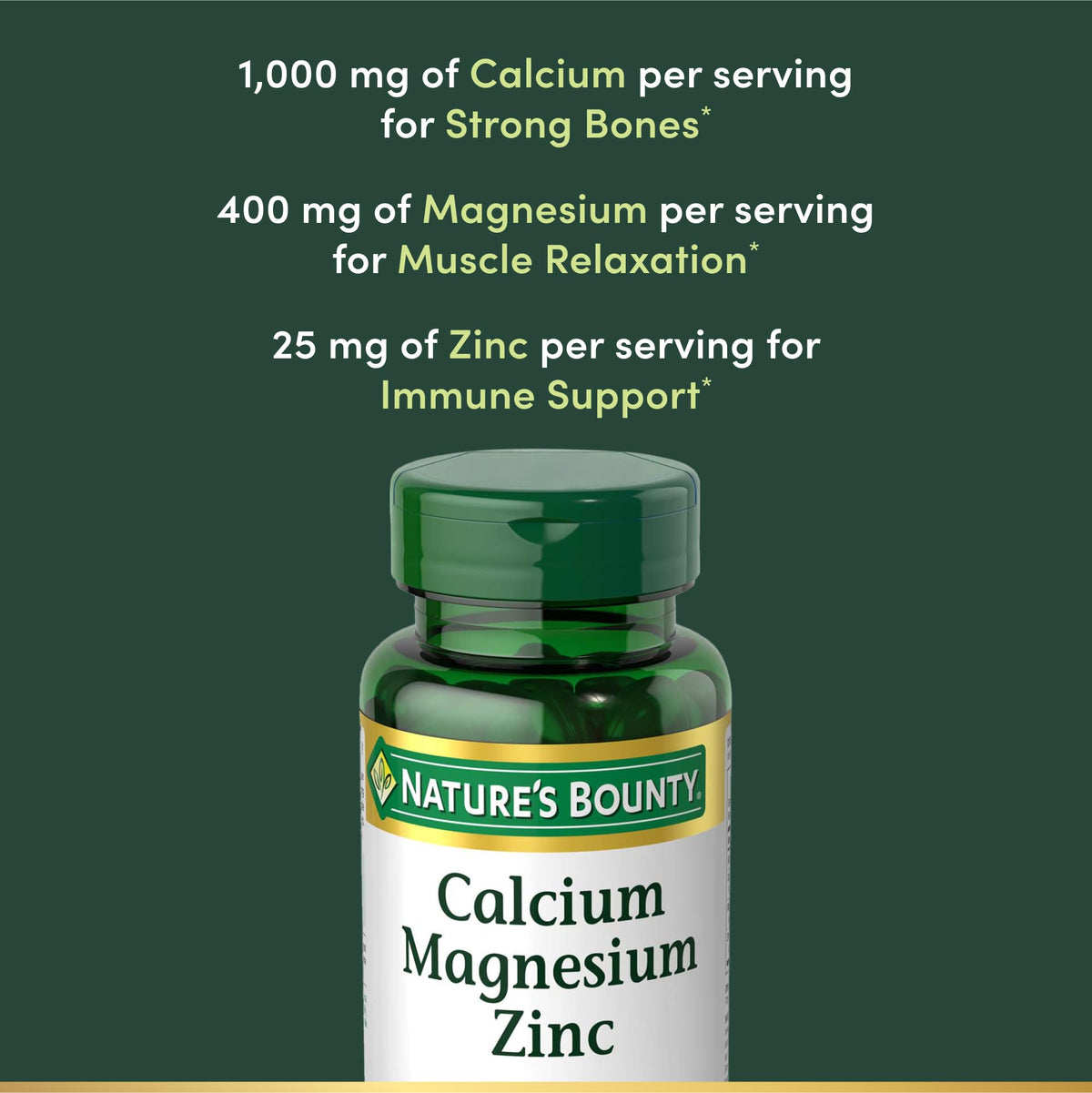 Calcium Magnesium & Zinc Caplets 100 Count U472951