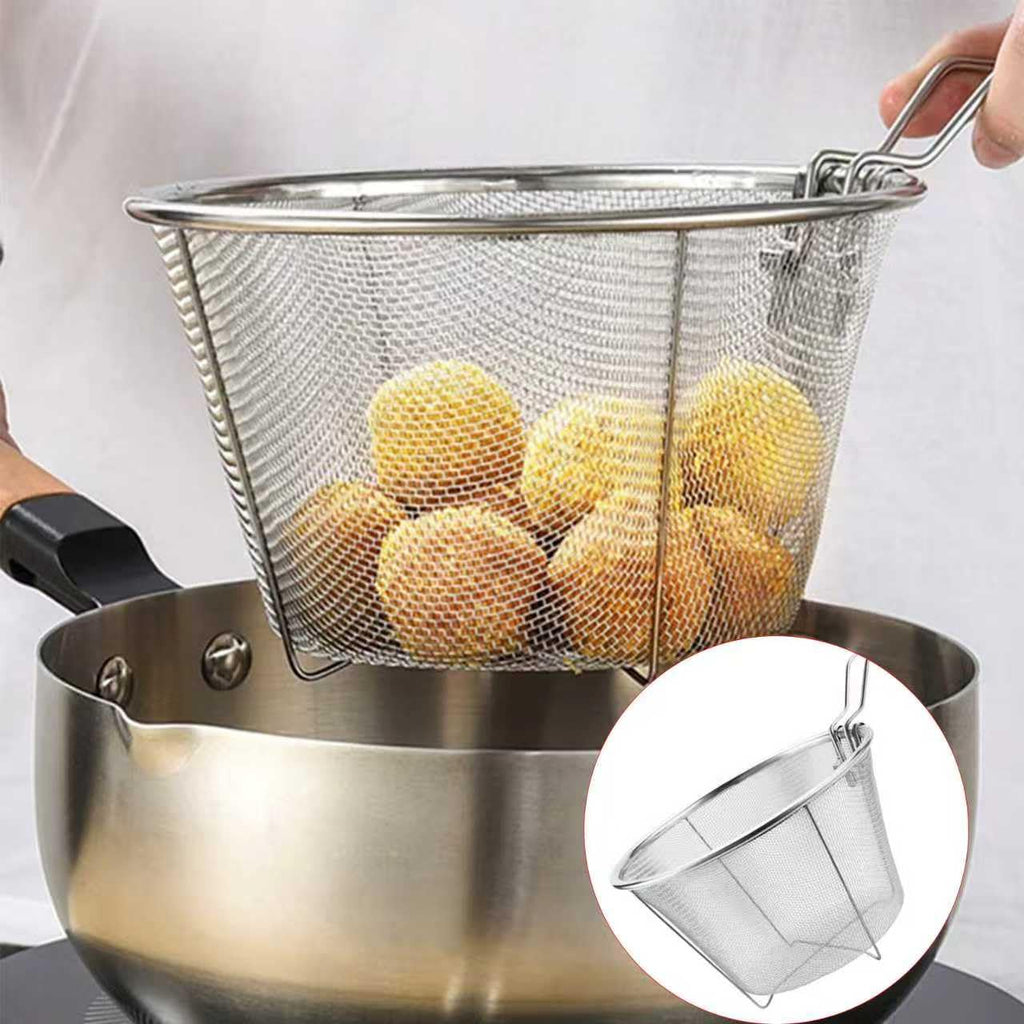 7-Inch Round Stainless Steel Deep Fryer Basket Z606