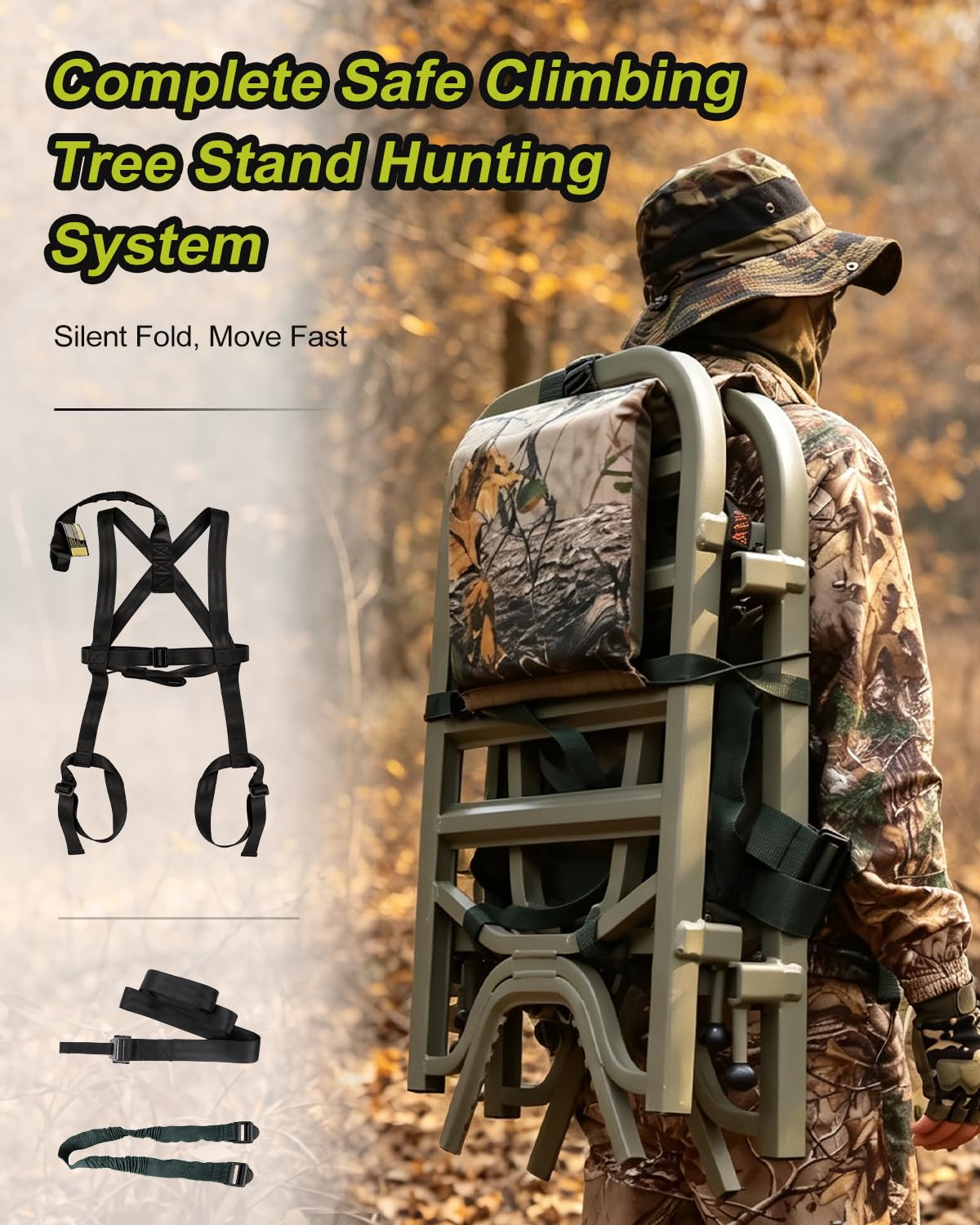 Climbing Tree Stand with Harness and Camo Seat Cushion K948227