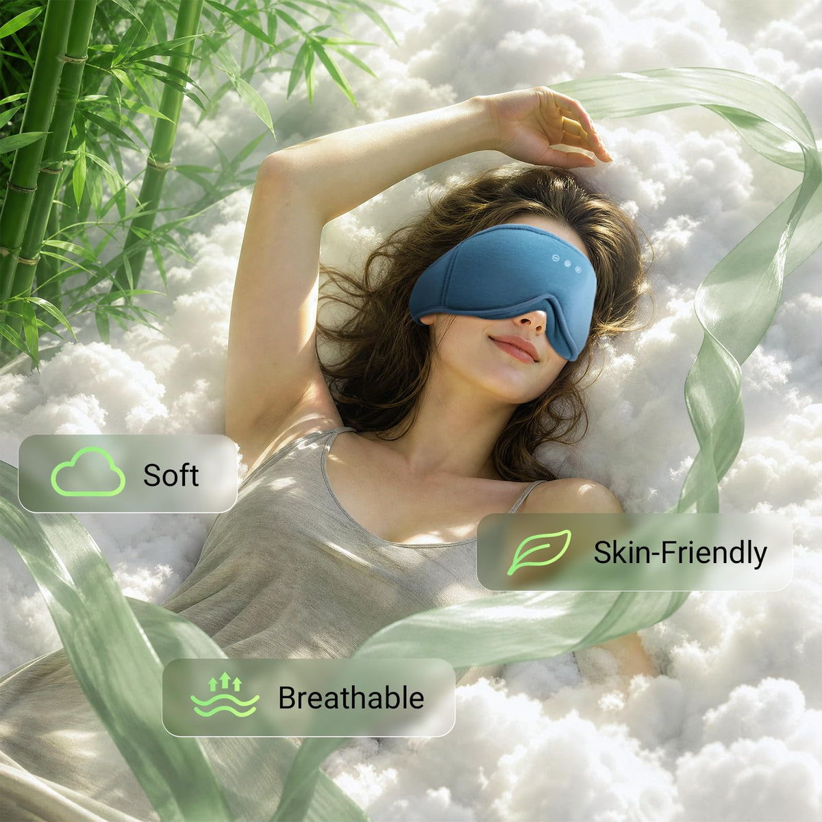 Bamboo Cotton Sleep Mask with Bluetooth Headphone U17639