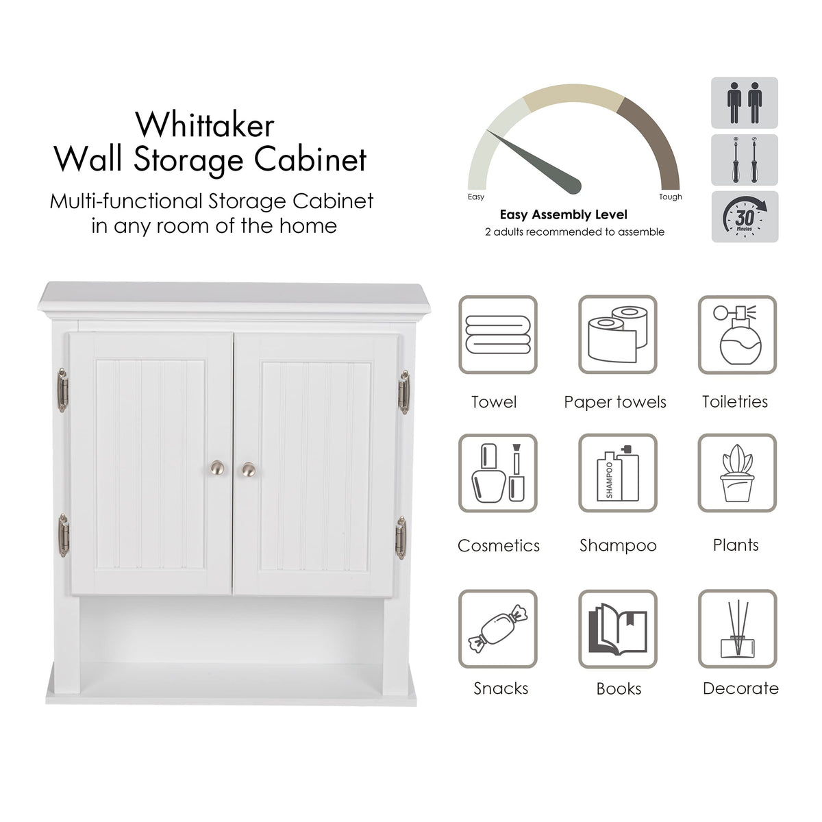 White Wall-Mounted Bathroom Cabinet F4707
