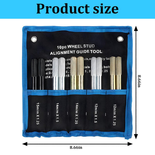 10PCS Wheel Alignment Pin Guide Tool M14 x 1.5/1.25 M12 x 1.5/1.25 M15 x 1.25 I38012