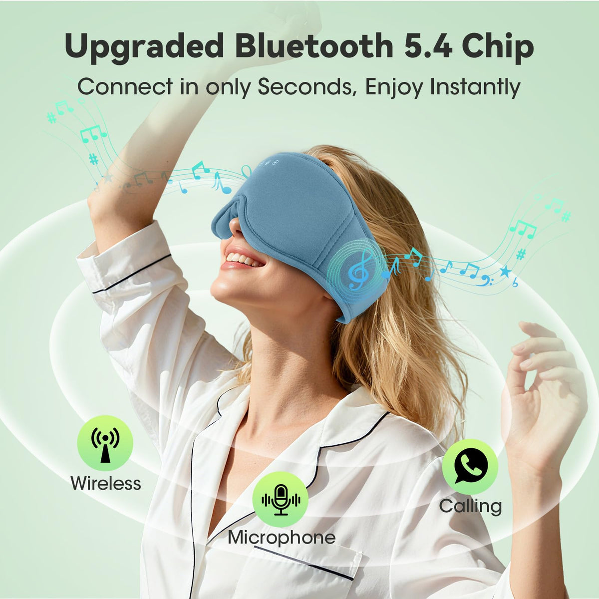 Bamboo Cotton Sleep Mask with Bluetooth Headphone U17639