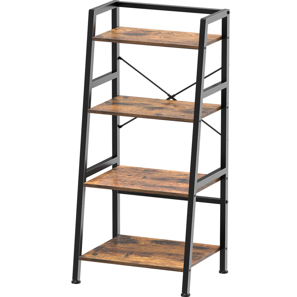 4-Tier Industrial Bookshelf with Steel Frame I774