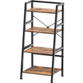 4-Tier Industrial Bookshelf with Steel Frame I774