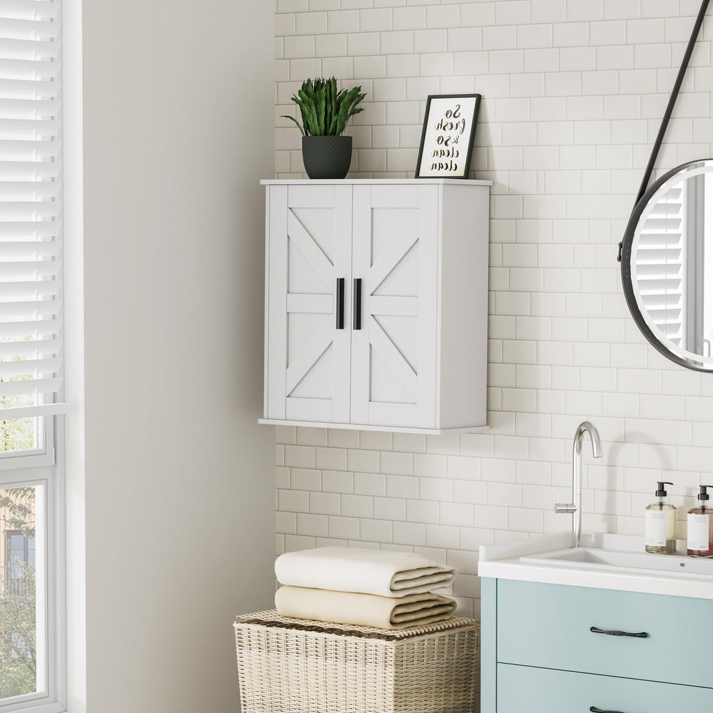Bathroom Wall Cabinet with Adjustable Shelves D568