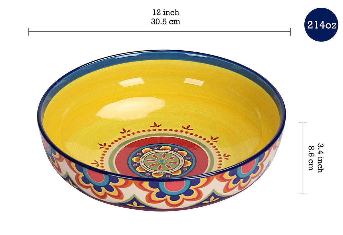 Ceramic Pasta Bowl Set of 9, Microwave & Dishwasher Safe D670327