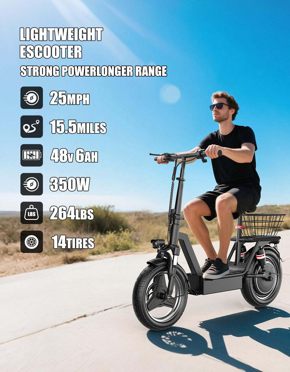 Foldable Electric Scooter with Seat D93449