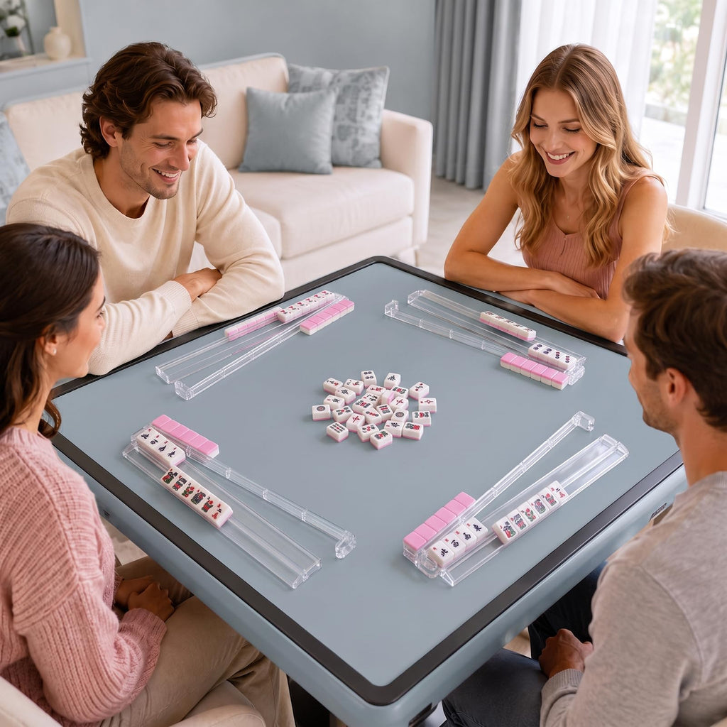 Clear Mahjong Racks with Pushers, 4-Pack U6330
