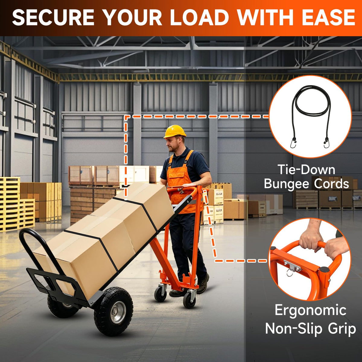 Heavy Duty Convertible Hand Truck with Wheels D605943