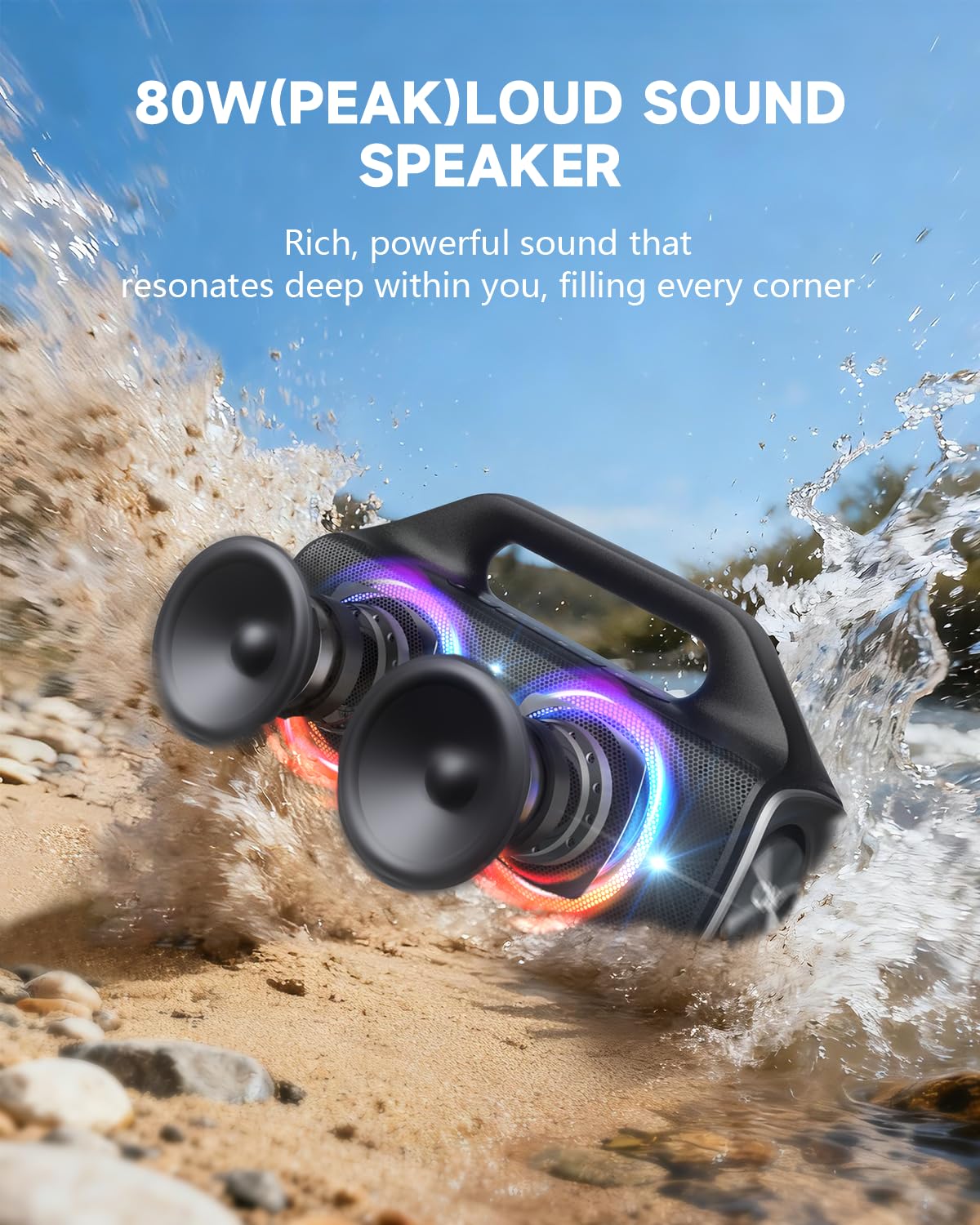 80W IP67 Waterproof Wireless Outdoor Bluetooth Speaker E298894