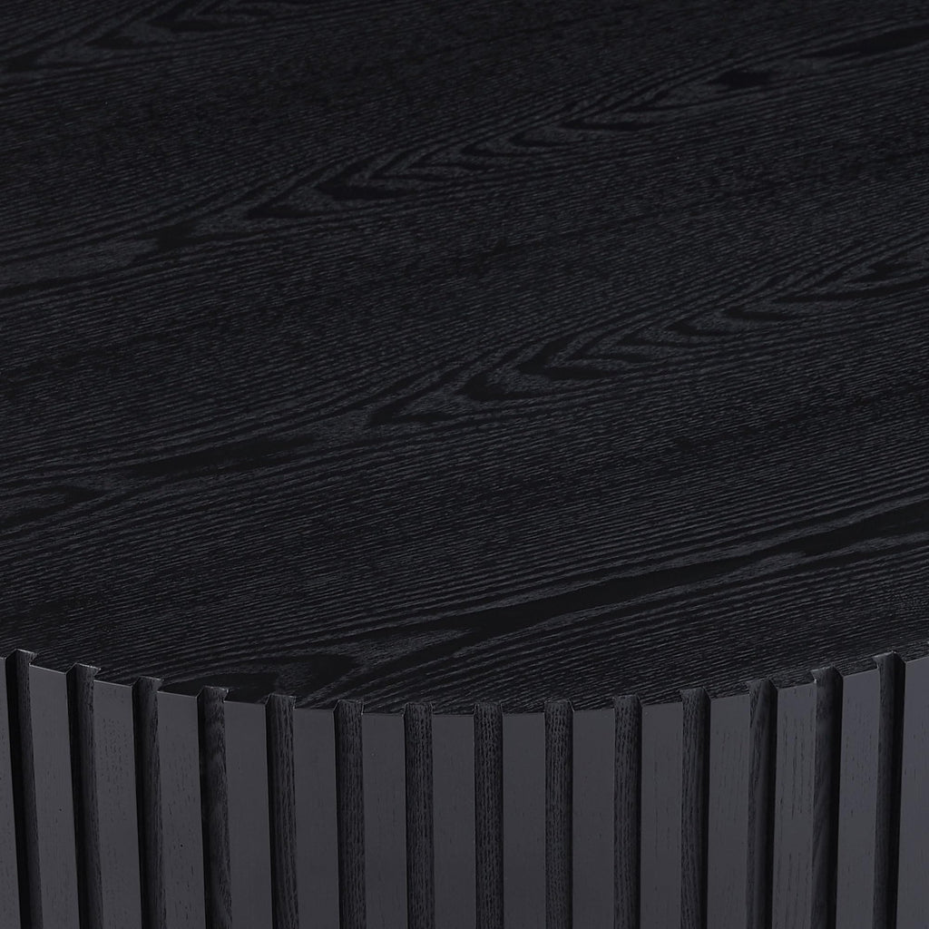 Matt Black Round Nesting Wood Coffee Table O26207