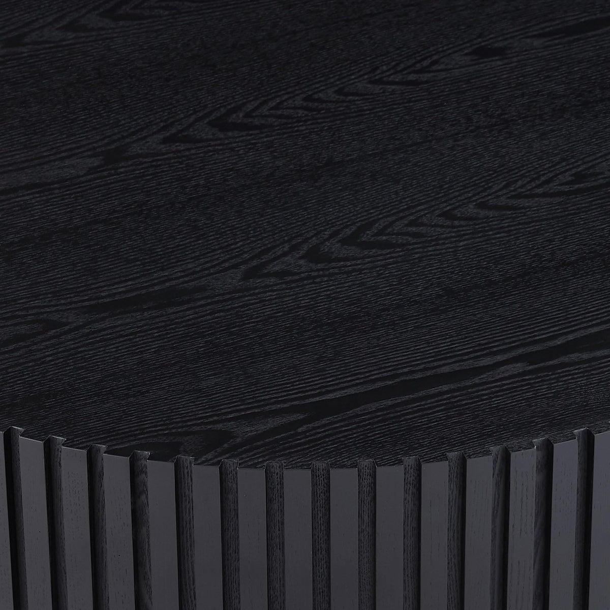 Matt Black Round Nesting Wood Coffee Table O26207