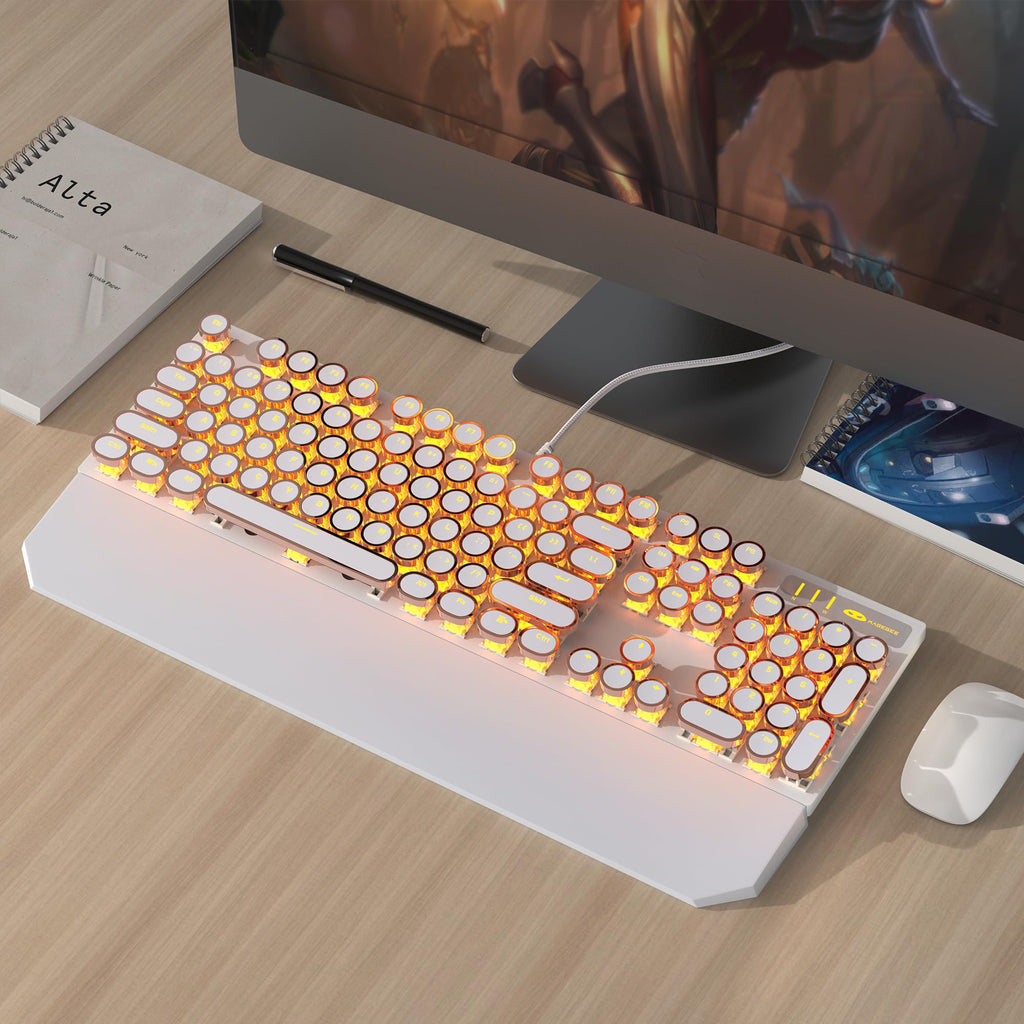 Wired Mechanical Gaming Keyboard with Magnetic Wrist Rest D530
