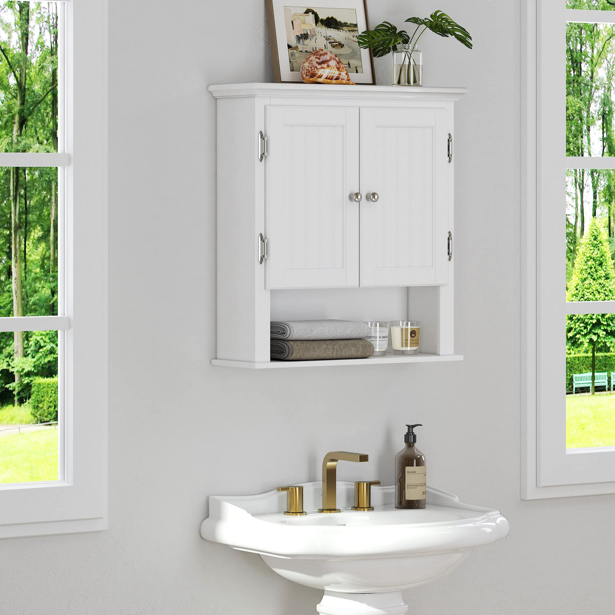 White Wall-Mounted Bathroom Cabinet F4707