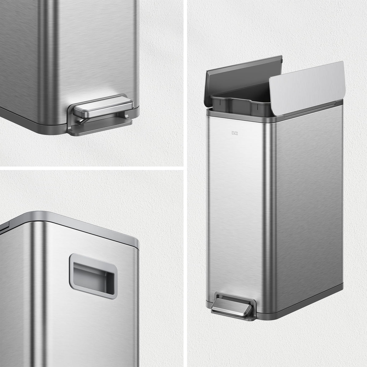 50L Stainless Steel Slim Step Trash Can G3329