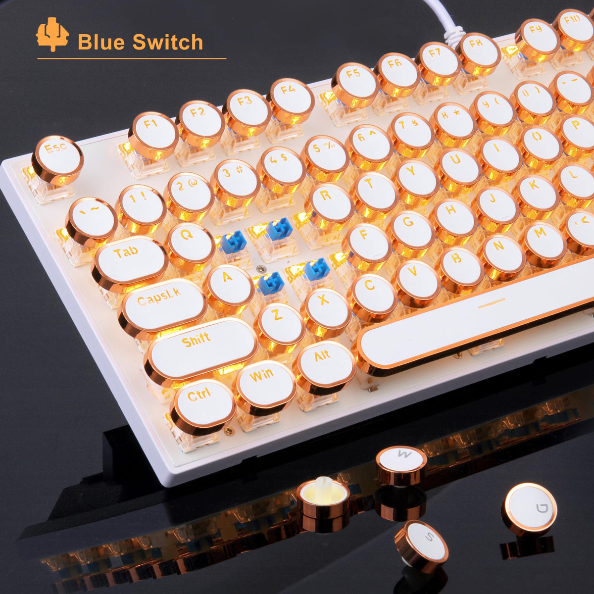 Wired Mechanical Gaming Keyboard with Magnetic Wrist Rest D530