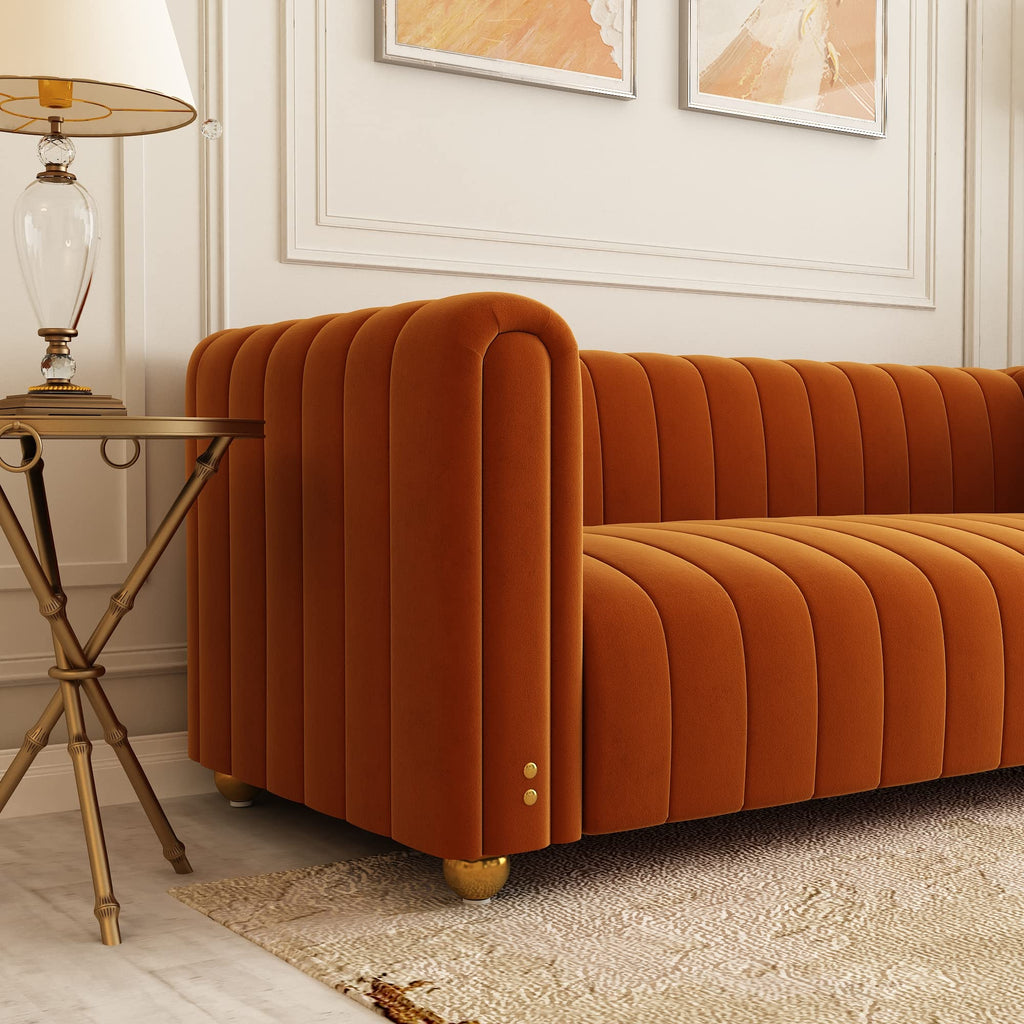 Velvet Sofa Set with Gold Metal Legs I922