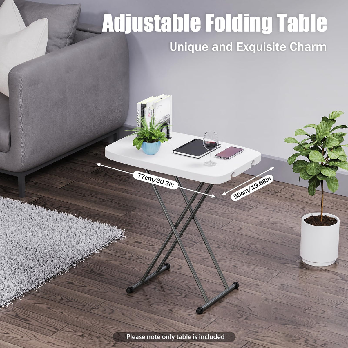 White 30" Folding Table S38362