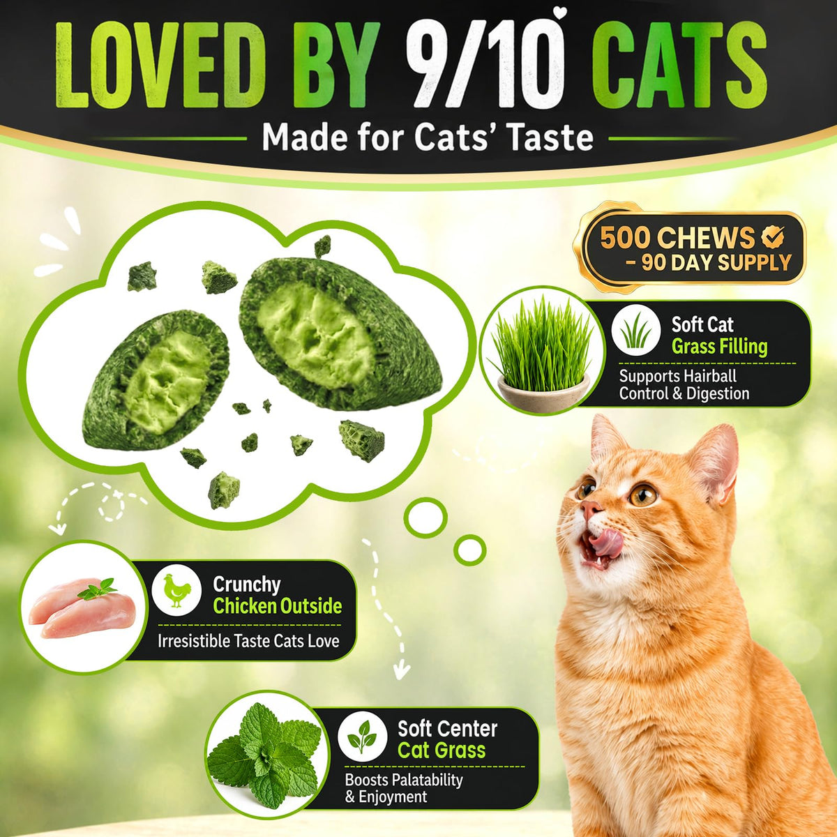 Cat Grass Treats Hairball Treatment for Cats H29021