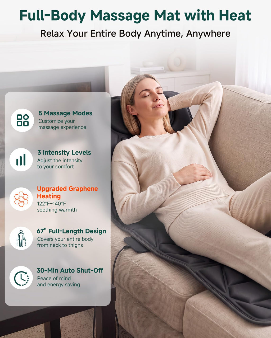 Full Body Massage Mat with Heat U731019