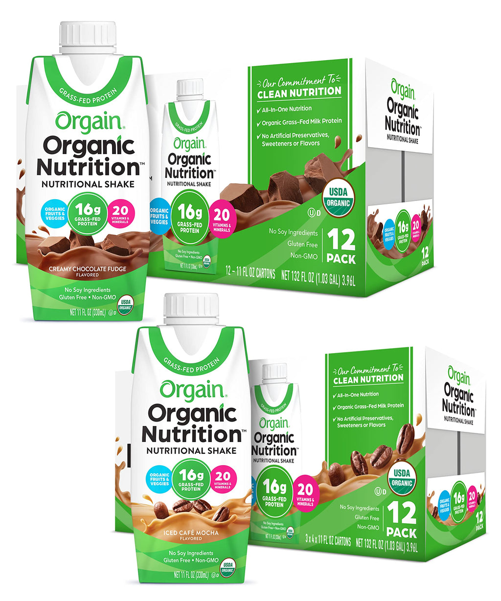 Organic Nutritional Shake Creamy Chocolate Fudge Iced Cafe Mocha 11 Fl Oz Pack of 12 X50120