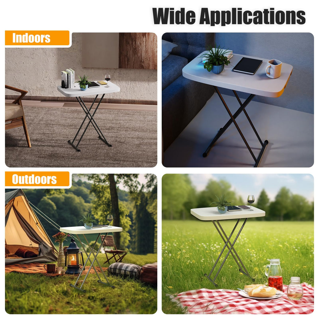 White 30" Folding Table S38362