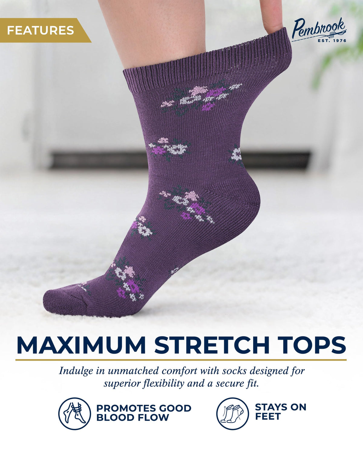 Breathable Bamboo Viscose Ankle Diabetic Socks 4 Pairs H19957