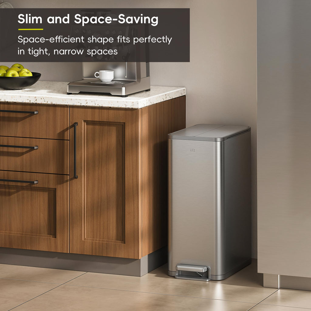 50L Stainless Steel Slim Step Trash Can G3329