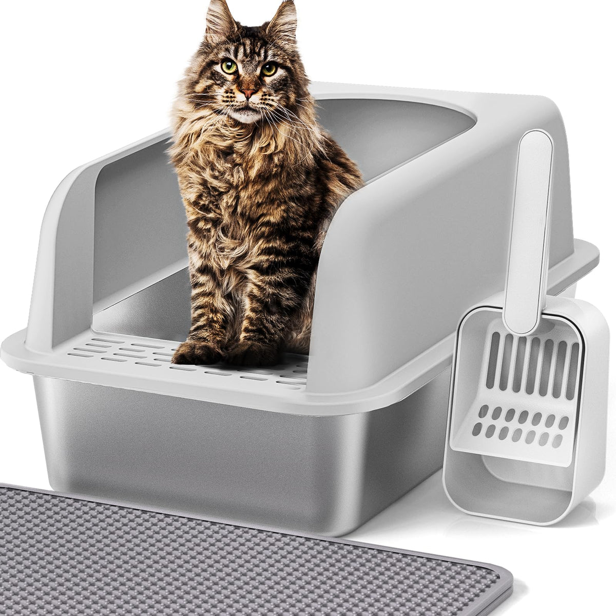 Stainless Steel Cat Litter Box with Lid W2193