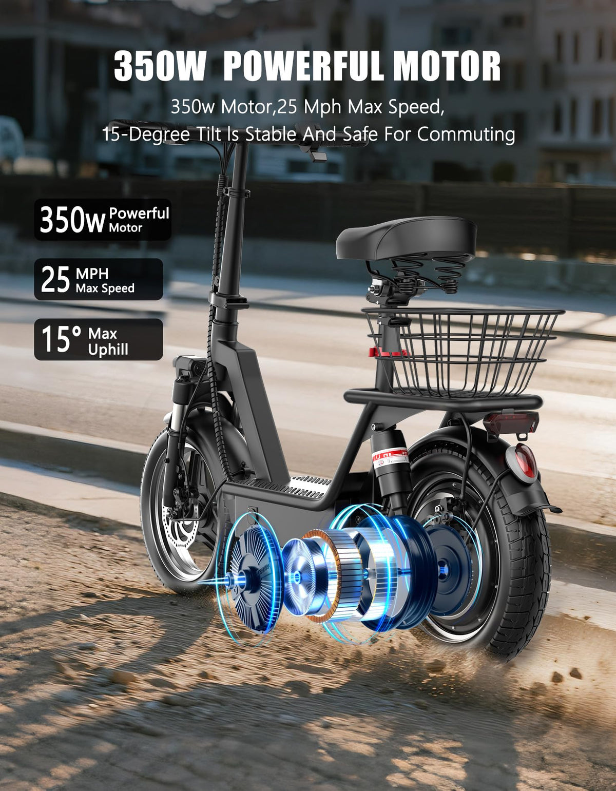 Foldable Electric Scooter with Seat D93449