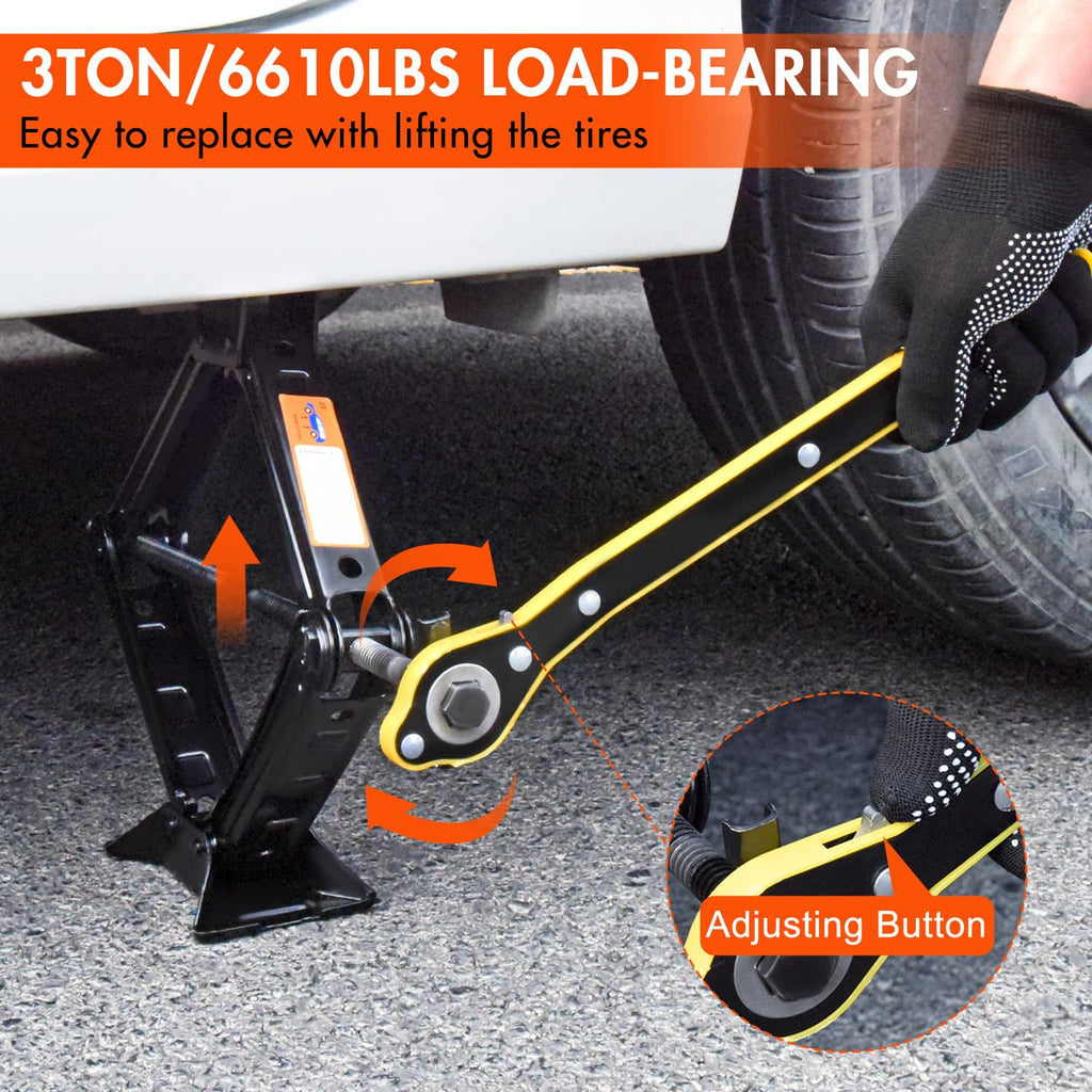 Scissor Car Jack 3 Ton Tire Changing Kit with Lug Wrench L651519