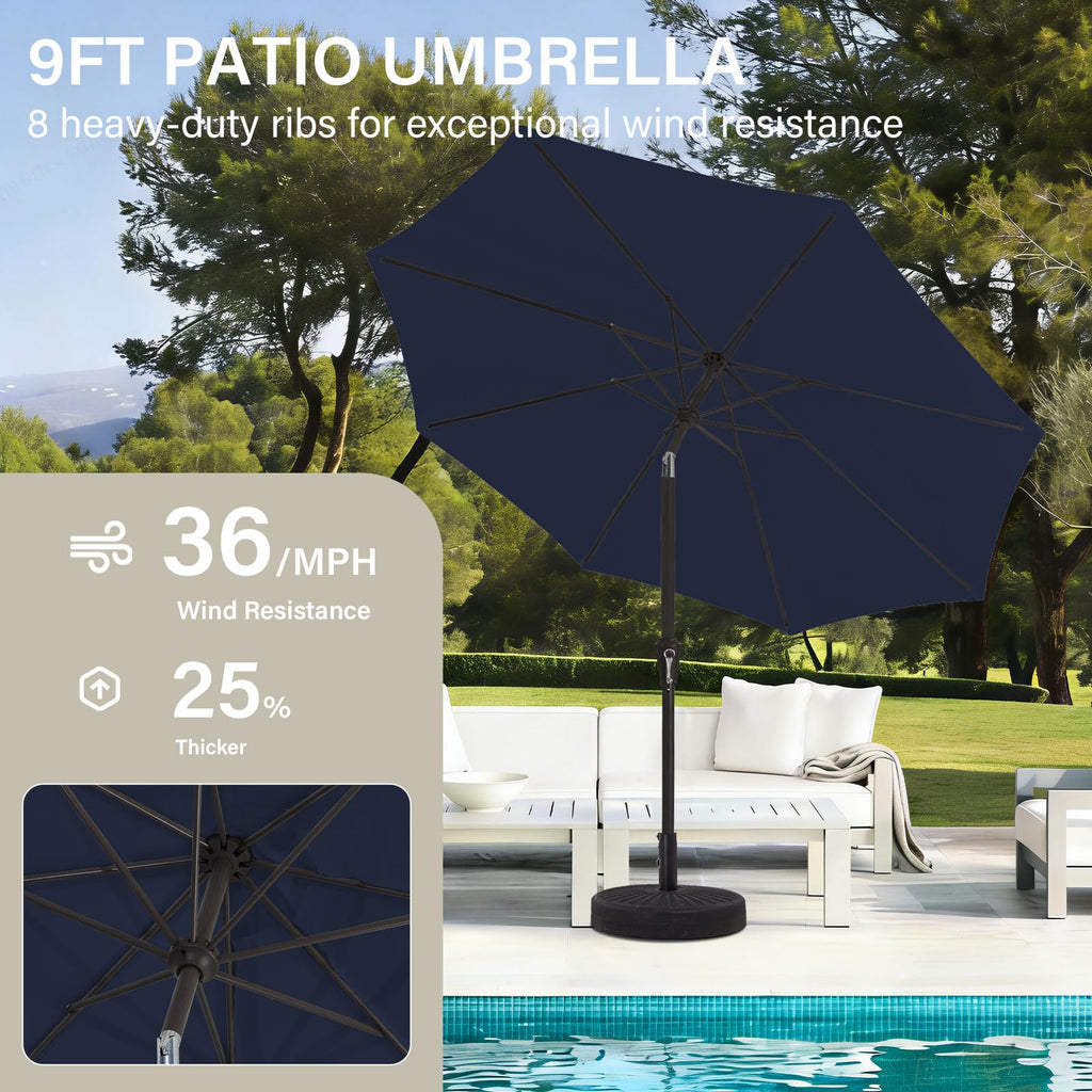 9ft Patio Umbrella with Push Button Tilt and Crank L803654