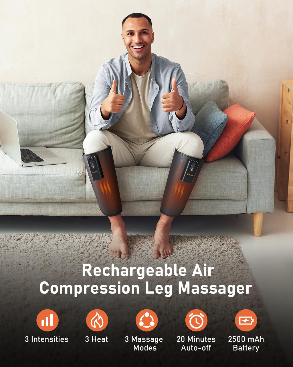 Cordless Calf Massager with Heat and Compression M3241