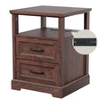 18'' Wood Nightstand with Charging Station E4000